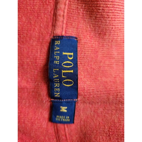 Polo Ralph Lauren Quarter Zip Pullover Size Medium Orange Sweater Golf - Picture 9 of 13